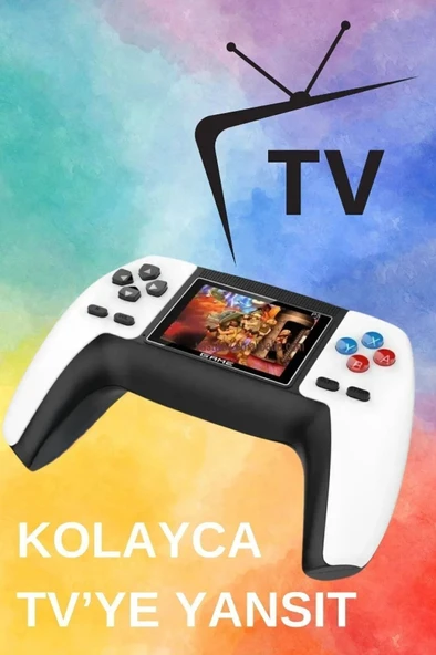 QASUL P5 Taşınabilir 520 Uyumlu Kablosuz Oyun Konsol Atari Oyun Konsolu 2 Oyunculu Eğlenceli Oyun Deneyimi Beyaz - 5