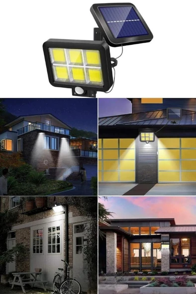 12 W Hareket Sensörlü Solar Led Lamba Güneş Enerjili Bahçe Depo Duvar Aydınlatma Kapı Işık Lambası - 6
