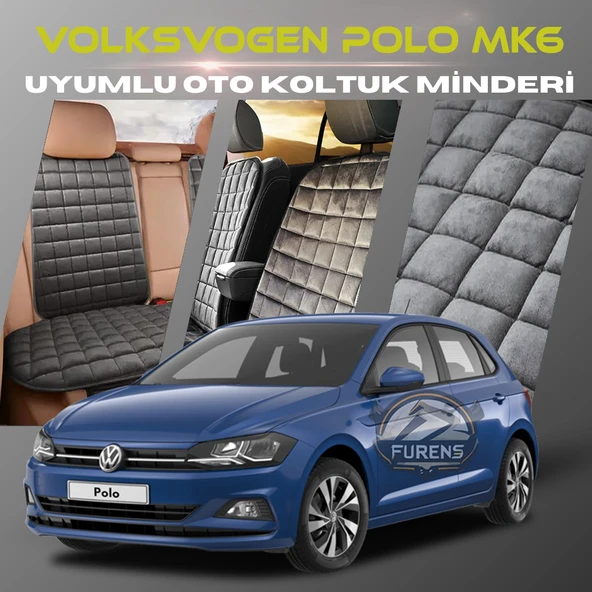 Volksvogen Polo MK6 Antrasit Renk Tay Tüyü Cepli & Terletmez Sırtlı Oto Koltuk Minder Seti - Koltuk Koruma Kılıfı (ÖN & ARKA TAM SET) ürün görseli 1