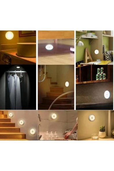 1 Adet 8 Led Hareket Sensörlü Beyaz Işık USB Şarjlı Mıknatıslı Merdiven Oda Dolap Işığı Gece Lambası - 6