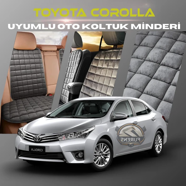 Toyota Corolla Antrasit Renk Tay Tüyü Cepli & Terletmez Sırtlı Oto Koltuk Minder Seti - Koltuk Koruma Kılıfı (ÖN & ARKA TAM SET)