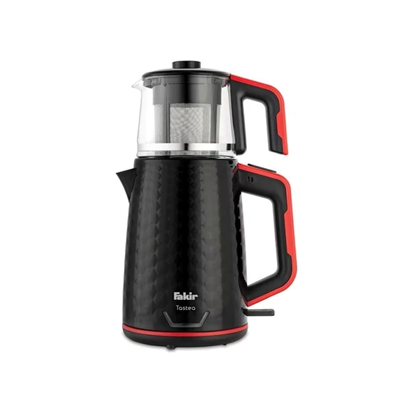 Fakir Tastea 1650 W Cam Demlikli Plastil Siyah Kırmızı Çay Makinesi ürün görseli 1