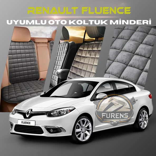 Renault Fluence Antrasit Renk Tay Tüyü Cepli & Terletmez Sırtlı Oto Koltuk Minder Seti - Koltuk Koruma Kılıfı (ÖN & ARKA TAM SET) ürün görseli 1