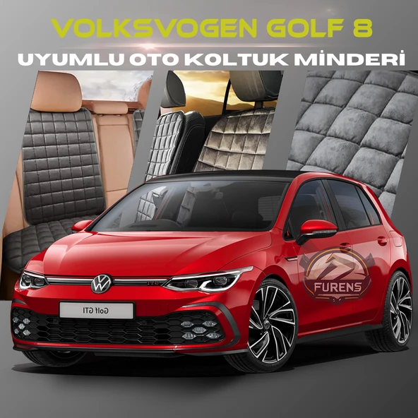 Volksvogen Golf 8 Antrasit Renk Tay Tüyü Cepli & Terletmez Sırtlı Oto Koltuk Minder Seti - Koltuk Koruma Kılıfı (ÖN & ARKA TAM SET) ürün görseli 1