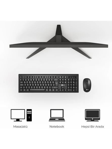 Lenovo Lecoo KW200 Siyah Kablosuz Klavye Mouse Seti - 2