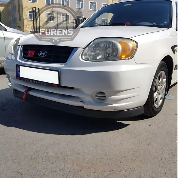 Hyundai Accent Admire 2000-2006 Uyumlu H lip Esnek Ön Lip 2 Parça Karlık Ön Ek Tampon Altı Dil - Resim 9