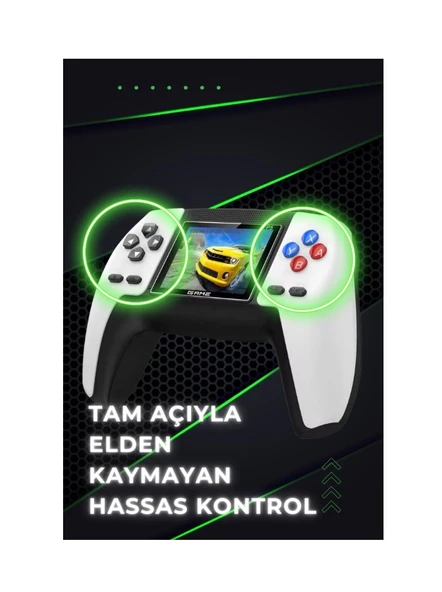 QASUL P5 Taşınabilir 520 Uyumlu Kablosuz Oyun Konsol Atari Oyun Konsolu 2 Oyunculu Eğlenceli Oyun Deneyimi Beyaz - 3