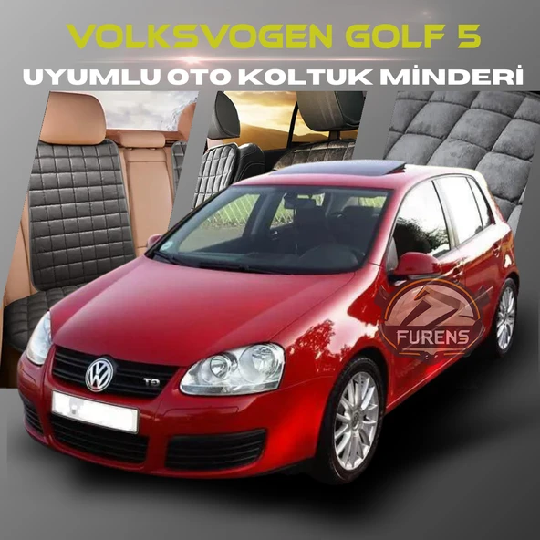Volksvogen Golf 5 Antrasit Renk Tay Tüyü Cepli & Terletmez Sırtlı Oto Koltuk Minder Seti - Koltuk Koruma Kılıfı (ÖN & ARKA TAM SET) ürün görseli 1