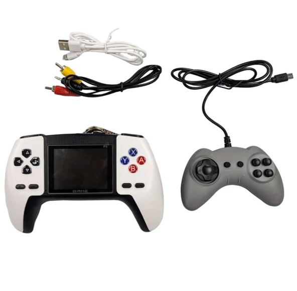 QASUL P5 Taşınabilir 520 Uyumlu Kablosuz Oyun Konsol Atari Oyun Konsolu 2 Oyunculu Eğlenceli Oyun Deneyimi Beyaz - 6