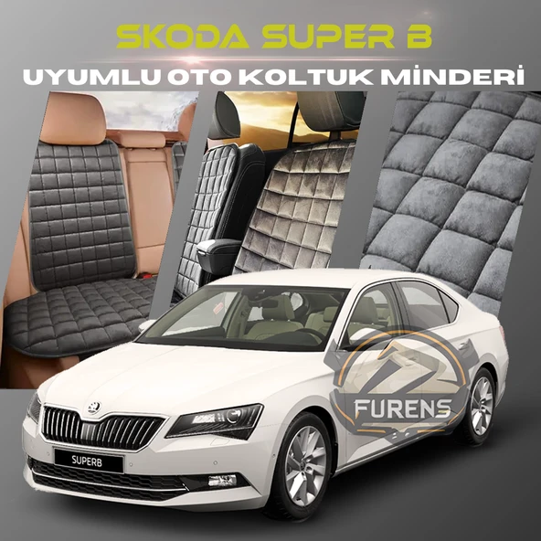 Skoda SuperB Antrasit Renk Tay Tüyü Cepli & Terletmez Sırtlı Oto Koltuk Minder Seti - Koltuk Koruma Kılıfı (ÖN & ARKA TAM SET) ürün görseli 1