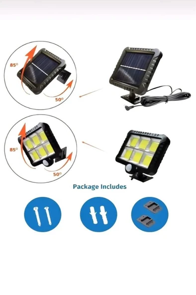 12 W Hareket Sensörlü Solar Led Lamba Güneş Enerjili Bahçe Depo Duvar Aydınlatma Kapı Işık Lambası - 4