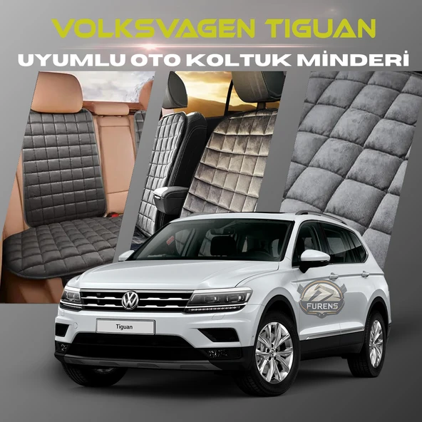 Volksvogen Tiguan Antrasit Renk Tay Tüyü Cepli & Terletmez Sırtlı Oto Koltuk Minder Seti - Koltuk Koruma Kılıfı (ÖN & ARKA TAM SET) ürün görseli 1