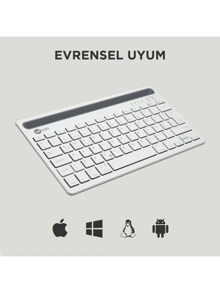 Lenovo Lecoo BK100 Beyaz Bluetooth Klavye - 3