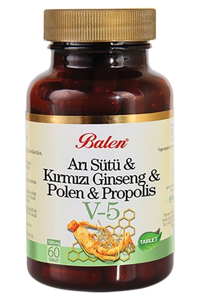 V5 Arı Sütü Kırmızı Ginseng Polen Propolis 60 Tablet X 1015 mg