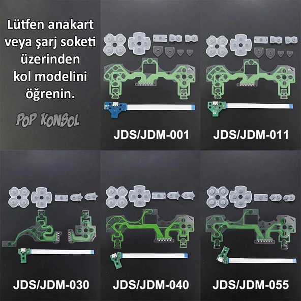 PS4 001 Model Tamir Seti İç Film Flex Şarj Soketi İç Lastik Takımı Playstation 4 Kol Yedek Parça - Resim 2