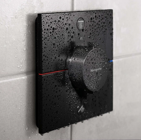 Hansgrohe ShowerSelect Comfort Q Termostat Ankastre 2 Çıkış Satin Siyah 15583670 - 3