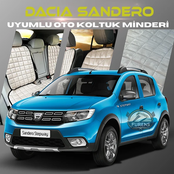 Dacia Sandero Bej Renk Tay Tüyü Cepli & Terletmez Sırtlı Oto Koltuk Minder Seti - Koltuk Koruma Kılıfı (ÖN & ARKA TAM SET) ürün görseli 1