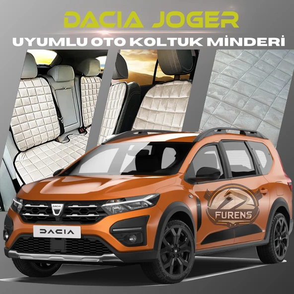 Dacia Joger Bej Renk Tay Tüyü Cepli & Terletmez Sırtlı Oto Koltuk Minder Seti - Koltuk Koruma Kılıfı (ÖN & ARKA TAM SET) ürün görseli 1