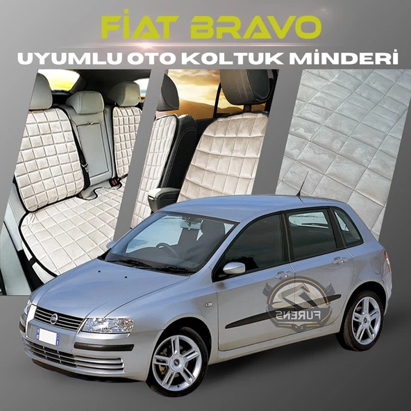 Fiat Bravo Bej Renk Tay Tüyü Cepli & Terletmez Sırtlı Oto Koltuk Minder Seti - Koltuk Koruma Kılıfı (ÖN & ARKA TAM SET) ürün görseli 1