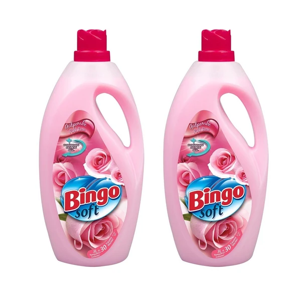 Bingo Soft Gülpembe Çamaşır Yumuşatıcısı 3 lt x 2 Adet