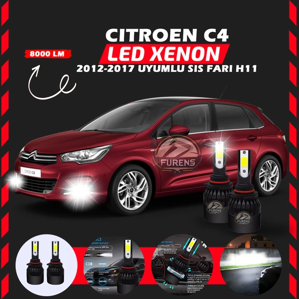 Citroen C4 2012-2017 Sis Farı Uyumlu Şimşek Etkili Led Xenon Light Series H11 ürün görseli 1
