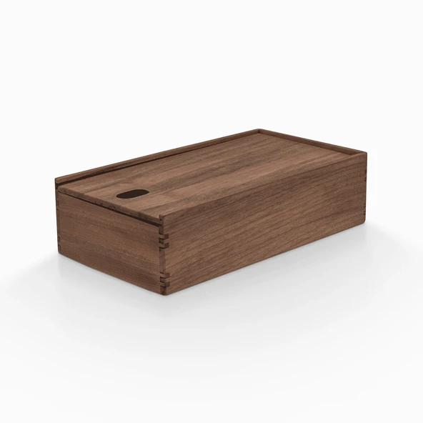 Woodsaka Reka Peçete Kutusu - Kayar Kapaklı - Ceviz - 3
