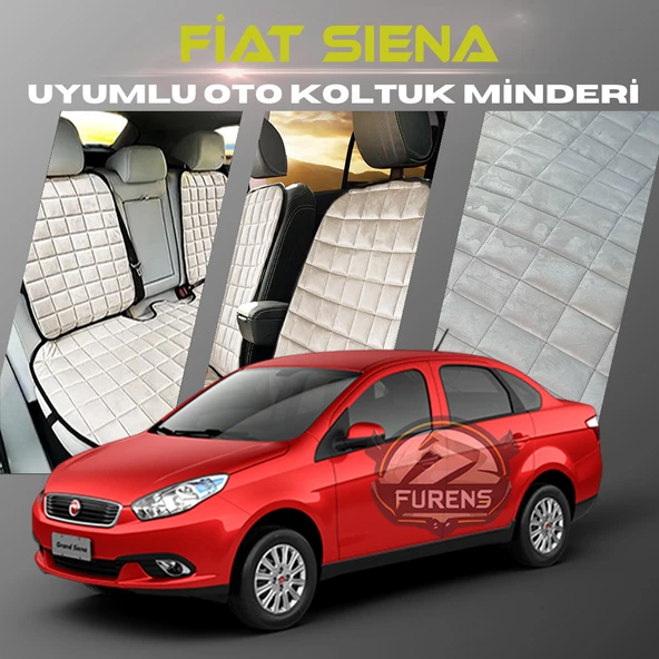 Fiat Siena Bej Renk Tay Tüyü Cepli & Terletmez Sırtlı Oto Koltuk Minder Seti - Koltuk Koruma Kılıfı (ÖN & ARKA TAM SET)