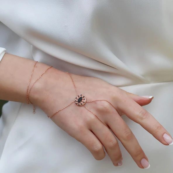 Göz Modeli Rose Gold Gümüş Şahmeran - Resim 2