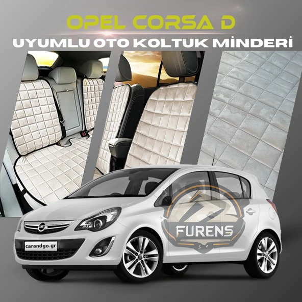 Opel Corsa D Bej Renk Tay Tüyü Cepli & Terletmez Sırtlı Oto Koltuk Minder Seti - Koltuk Koruma Kılıfı (ÖN & ARKA TAM SET) ürün görseli 1