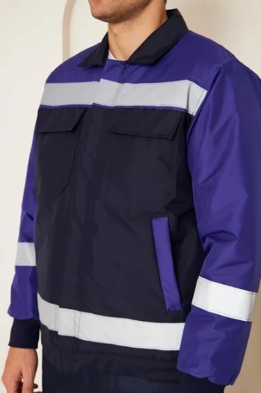 Mervem Saks Mavi Robalı Lacivert Soğuk Hava Mont Pantolon Takım Su ve Rüzgar İticili - Resim 3