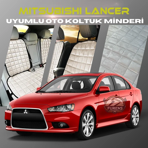 Mitsubishi Lancer Bej Renk Tay Tüyü Cepli & Terletmez Sırtlı Oto Koltuk Minder Seti - Koltuk Koruma Kılıfı (ÖN & ARKA TAM SET) ürün görseli 1