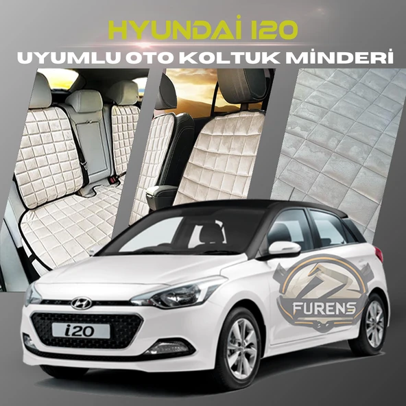 Hyundai İ20 Bej Renk Tay Tüyü Cepli & Terletmez Sırtlı Oto Koltuk Minder Seti - Koltuk Koruma Kılıfı (ÖN & ARKA TAM SET) ürün görseli 1