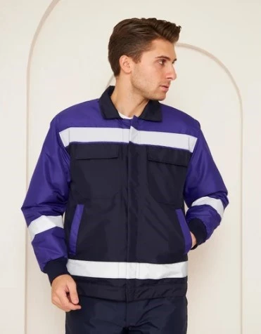 Mervem Saks Mavi Robalı Lacivert Soğuk Hava Mont Pantolon Takım Su ve Rüzgar İticili - Resim 2