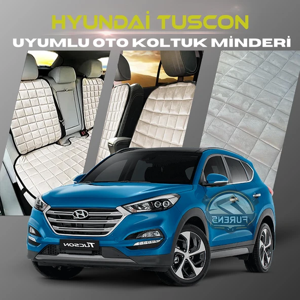 Hyundai Tuscon Bej Renk Tay Tüyü Cepli & Terletmez Sırtlı Oto Koltuk Minder Seti - Koltuk Koruma Kılıfı (ÖN & ARKA TAM SET) ürün görseli 1