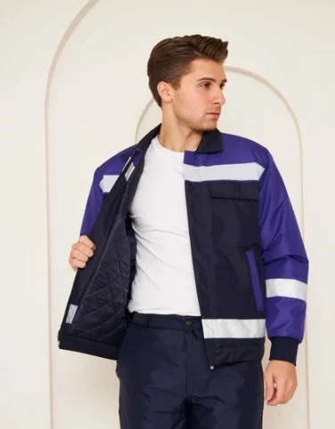 Mervem Saks Mavi Robalı Lacivert Soğuk Hava Mont Pantolon Takım Su ve Rüzgar İticili - Resim 4