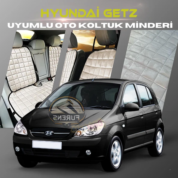 Hyundai Getz Bej Renk Tay Tüyü Cepli & Terletmez Sırtlı Oto Koltuk Minder Seti - Koltuk Koruma Kılıfı (ÖN & ARKA TAM SET) ürün görseli 1