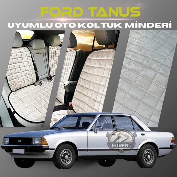 Ford Tanus Bej Renk Tay Tüyü Cepli & Terletmez Sırtlı Oto Koltuk Minder Seti - Koltuk Koruma Kılıfı (ÖN & ARKA TAM SET) ürün görseli 1