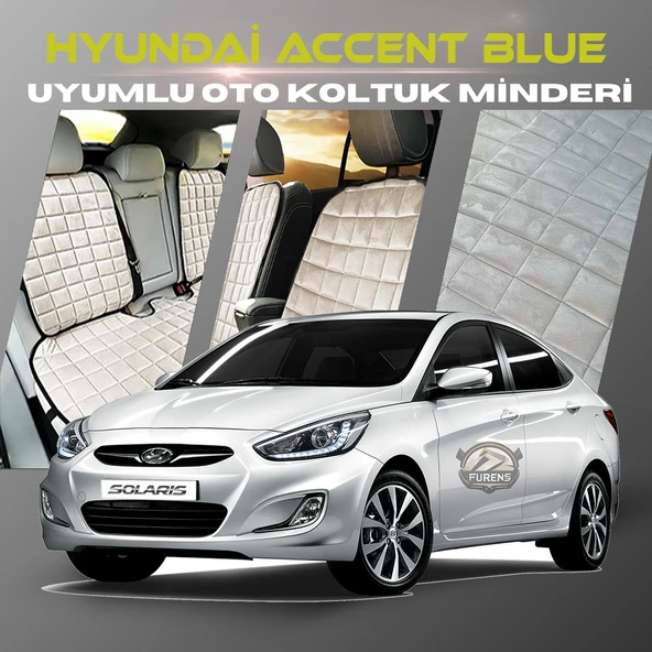 Hyunda Accent Blue Bej Renk Tay Tüyü Cepli & Terletmez Sırtlı Oto Koltuk Minder Seti - Koltuk Koruma Kılıfı (ÖN & ARKA TAM SET) ürün görseli 1