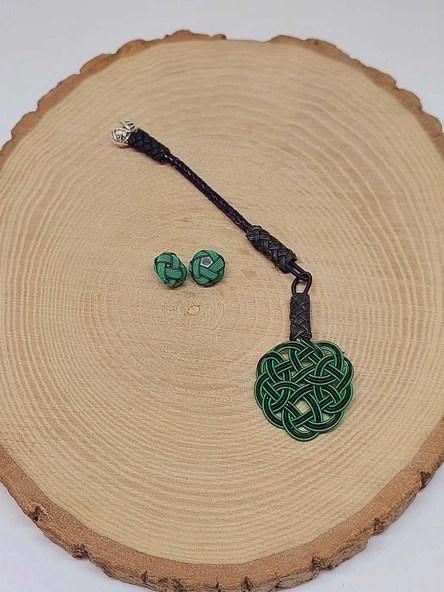 Bakır El İşi Kazaz Püskül & 2 Habbeli Takım (55972) - 2