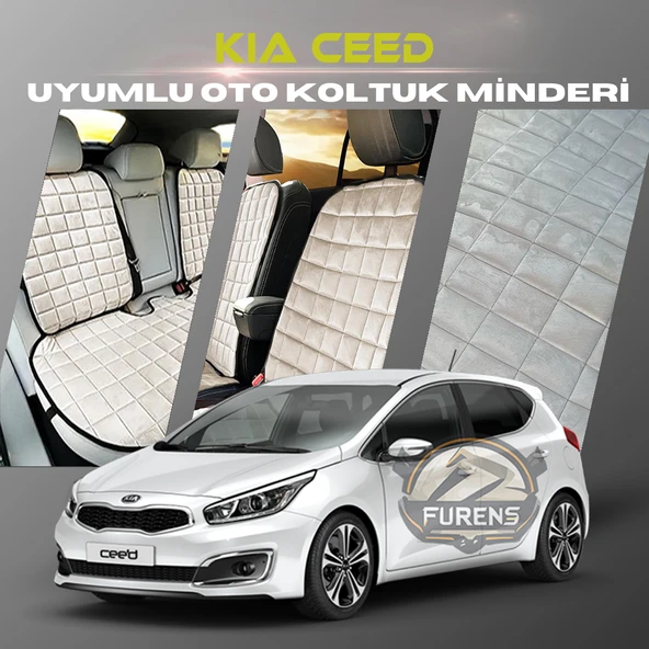 Kia Ceed Bej Renk Tay Tüyü Cepli & Terletmez Sırtlı Oto Koltuk Minder Seti - Koltuk Koruma Kılıfı (ÖN & ARKA TAM SET) ürün görseli 1