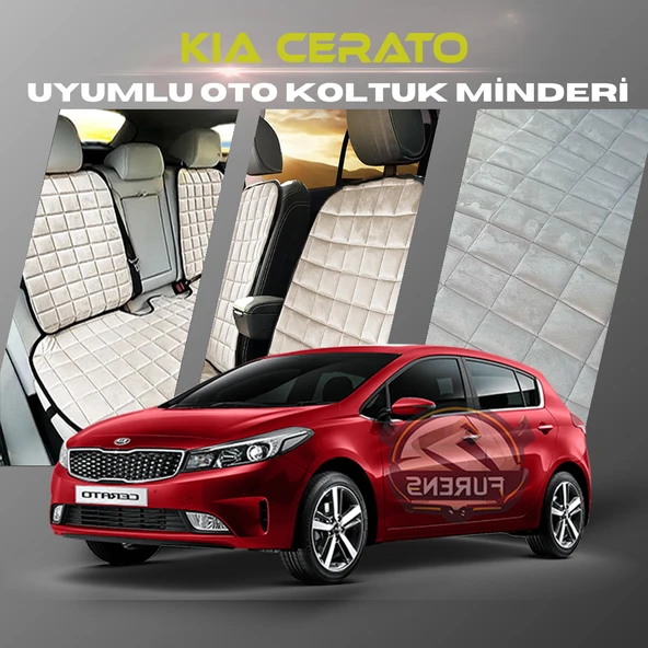 Kia Cerato Bej Renk Tay Tüyü Cepli & Terletmez Sırtlı Oto Koltuk Minder Seti - Koltuk Koruma Kılıfı (ÖN & ARKA TAM SET) ürün görseli 1