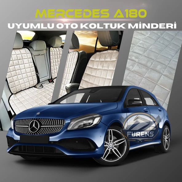 Mercedes A180 Bej Renk Tay Tüyü Cepli & Terletmez Sırtlı Oto Koltuk Minder Seti - Koltuk Koruma Kılıfı (ÖN & ARKA TAM SET) ürün görseli 1