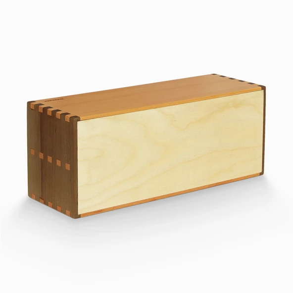 Woodsaka Desna İki Katlı Açık Raf & Dekoratif Sergileme Ünitesi & Çok Amaçlı Düzenleyici - Ceviz ve Gürgen Ağacından - 4