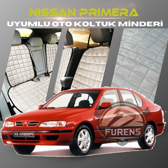 Nissan Primera Bej Renk Tay Tüyü Cepli & Terletmez Sırtlı Oto Koltuk Minder Seti - Koltuk Koruma Kılıfı (ÖN & ARKA TAM SET) ürün görseli 1