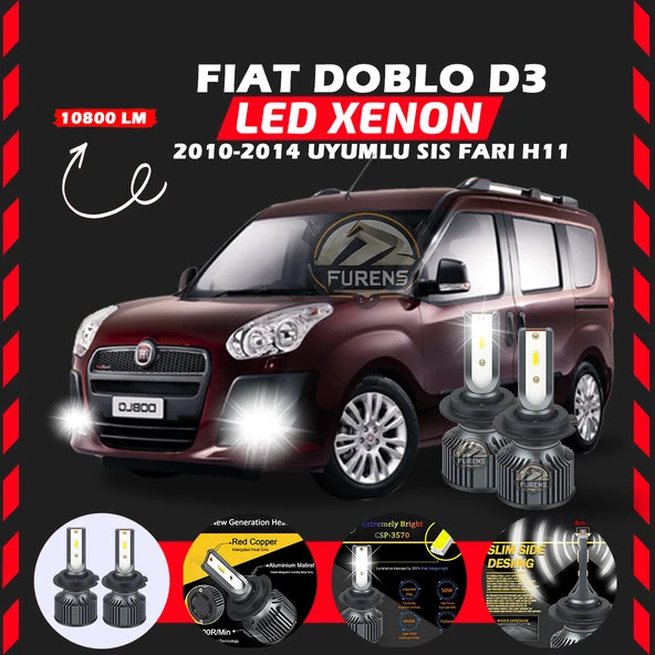 Fiat Doblo D3 2006-2012 Sis Farı Uyumlu Şimşek Etkili Led Xenon Premium Series H11