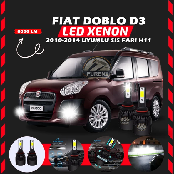 Fiat Doblo D3 2006-2012 Sis Farı Uyumlu Şimşek Etkili Led Xenon Light Series H11 ürün görseli 1