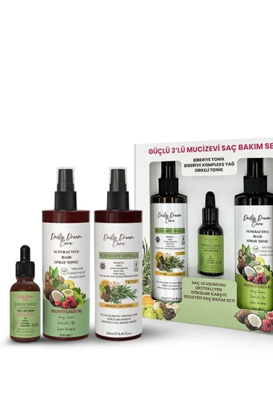 Daily Dream Care Tarak Hediyeli Biberiye Serum + Biberiye Tonik Saç Bakım Seti 2li Avantaj Set - 4