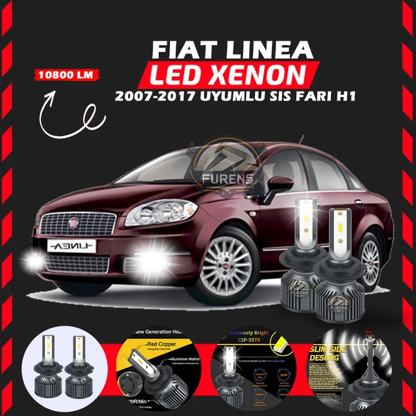 Fiat Linea 2007-2017 Sis Farı Uyumlu Şimşek Etkili Led Xenon Premium Series H1 ürün görseli