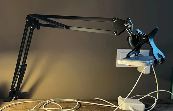 Monozone 360° Dönen Telefon Tablet Tutucu Esnek Uzun Kollu Metal Gövde Vocal Stents Ayarlanabilir Kıskaçlı Youtuber Twitch Yayın Teleskopik Katlanır Seviyeli ürün görseli