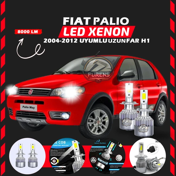 Fiat Palio 2004-2012 Uzun Far Uyumlu Şimşek Etkili Led Xenon Performance Series H1